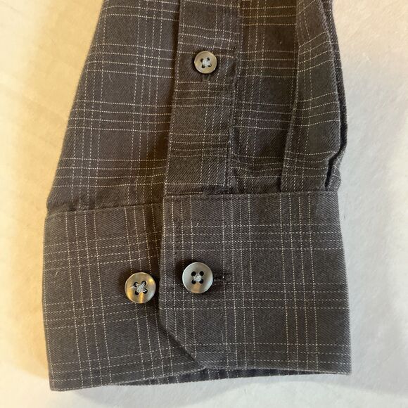 Van Heusen Shirt Men’s M 15-15 1/2 Brown Plaid Button Up Long Sleeve 60% Cotton - Picture 6 of 9
